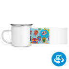 Кружка металлическая белая (круговая запечатка)