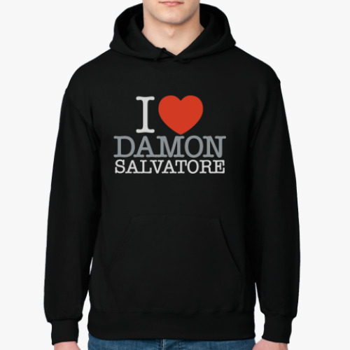 Толстовка худи с принтом I LOVE DAMON SALVATORE