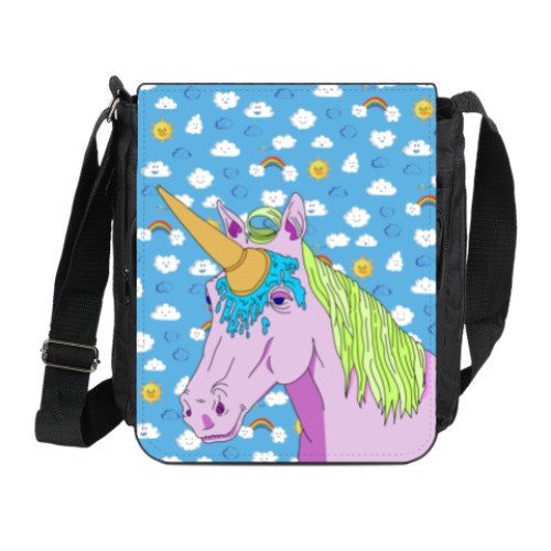Сумка на плечо (мини-планшет) с принтом IceCream Unicorn