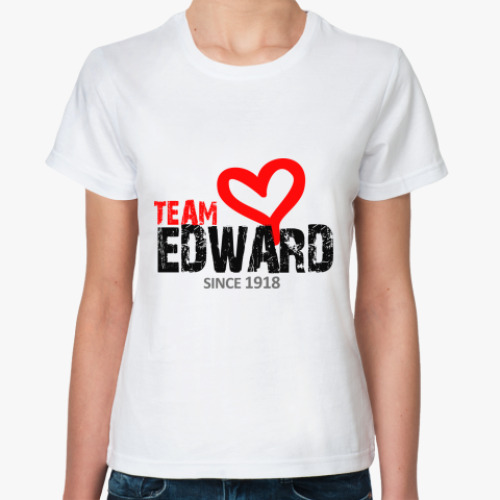 Классическая футболка с принтом  Team Edward
