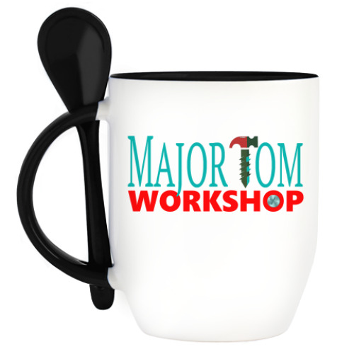 Кружка с ложкой с принтом Major Tom Workshop