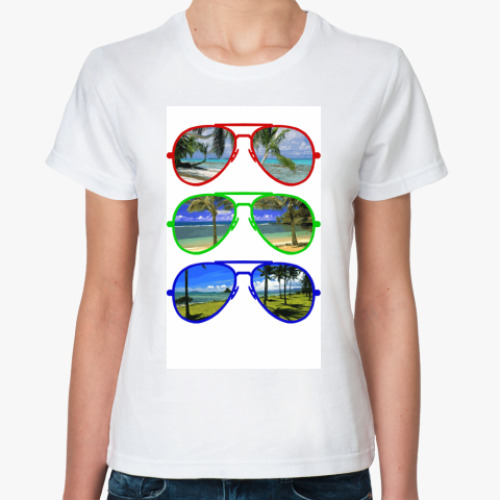 Классическая футболка с принтом Очки