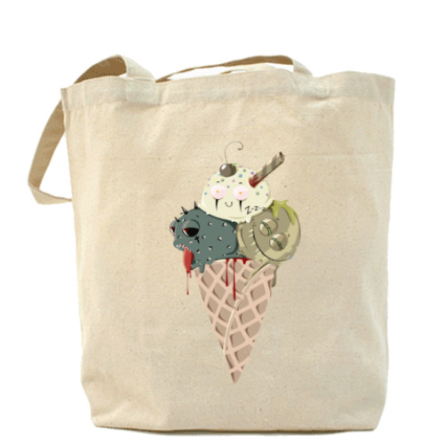 Сумка шоппер с принтом Рожок Морожок Halloween edition