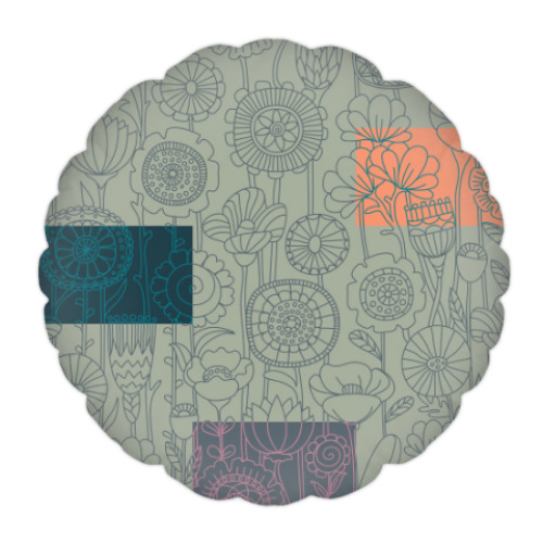 Подушка с принтом Цветочный узор