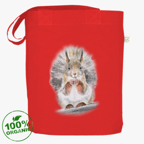 Сумка шоппер с принтом Белочка!