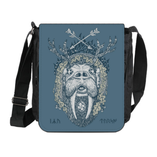 Сумка на плечо (мини-планшет) с принтом Iku-Turso Blue