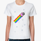 Классическая женская футболка  Nyan Cat
