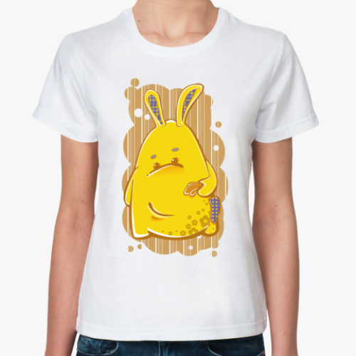 Классическая футболка с принтом заяц-побегаец