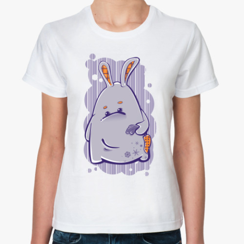 Классическая футболка с принтом заяц-побегаец