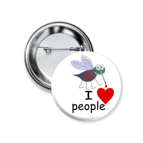 Значок 37мм с принтом I love people