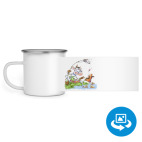 Кружка металлическая белая (круговая запечатка)