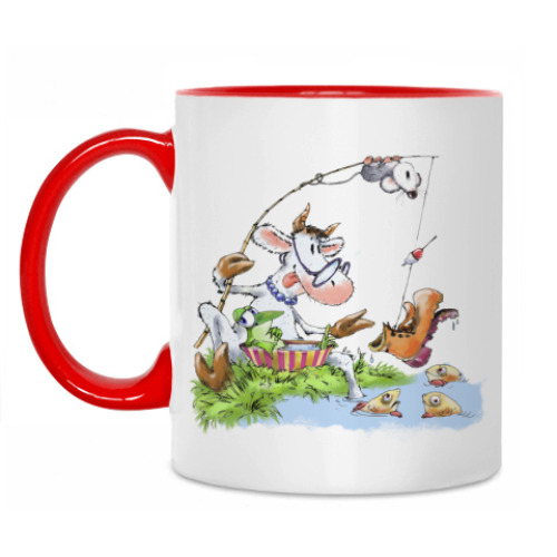 Кружка с принтом Рыбак