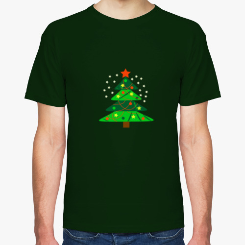 Футболка с принтом Новогодняя ёлка