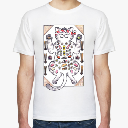 Футболка с принтом Sushi & Cat