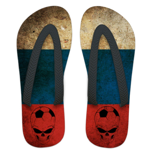 Шлепанцы (сланцы) с принтом Россия