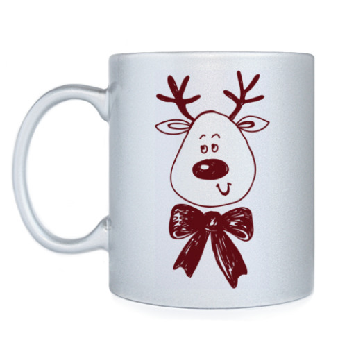 Кружка с принтом Рождественский олень
