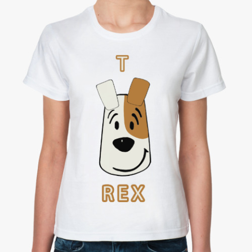 Классическая футболка с принтом Т-Рекс