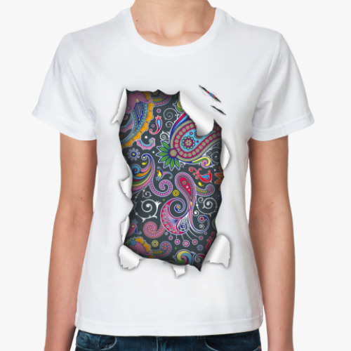 Классическая футболка с принтом Пейсли
