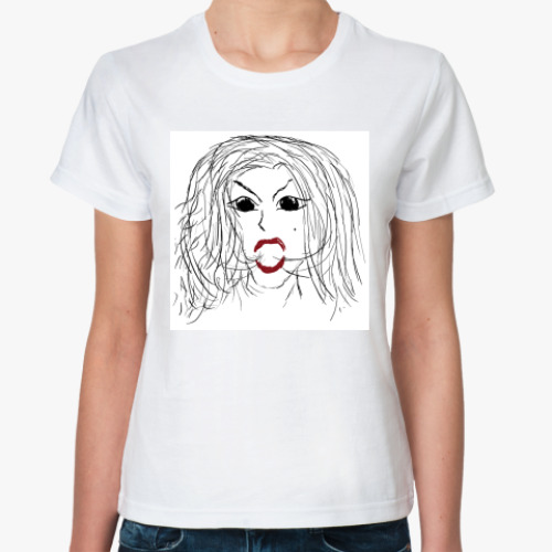 Классическая футболка с принтом Lady Gaga