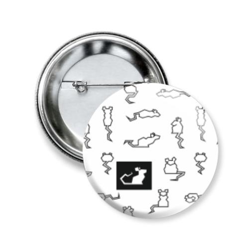 Значок 50мм с принтом Узор из крыс