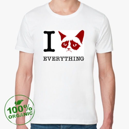 Футболка из органик-хлопка с принтом I hate everything