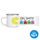 Кружка металлическая белая (круговая запечатка)