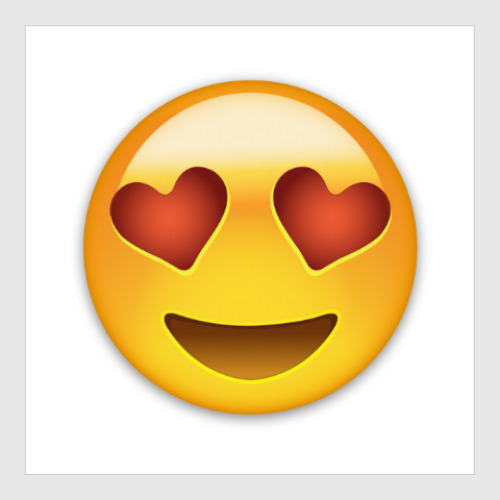 Постер с принтом Emoji Смайл: Влюбленный