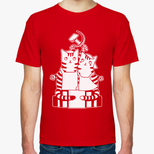 Футболка с принтом Котики ретро СССР