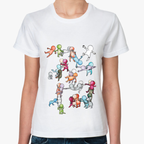 Классическая футболка с принтом человечки