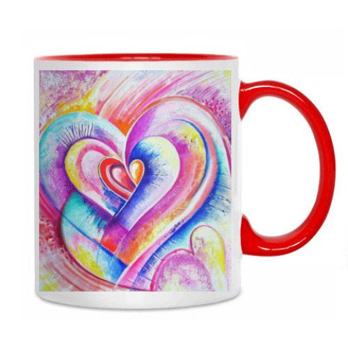 Кружка с принтом сердца