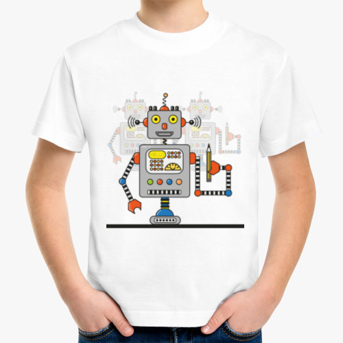 Детская футболка с принтом Робот