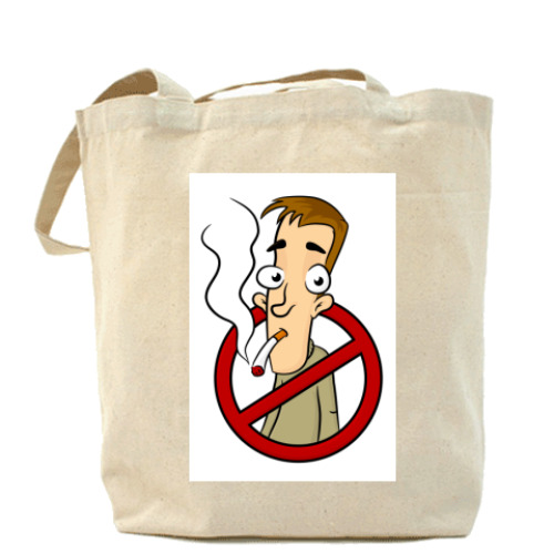 Сумка шоппер с принтом Нет курильщик