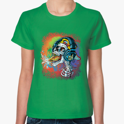 Женская футболка с принтом Rock Skull