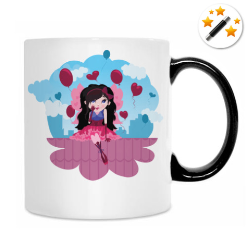 Кружка-хамелеон с принтом Фейка и Ангелочек