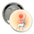 Значок 75 мм Дух весны белый олень