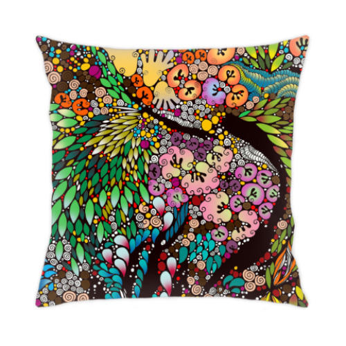 Подушка с принтом Яркая разноцветная абстракция