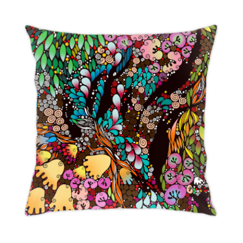 Подушка с принтом Яркая разноцветная абстракция