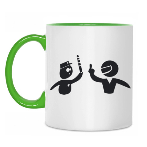 Кружка с принтом ГИБДД и водитель