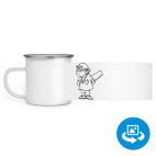 Кружка металлическая белая (круговая запечатка)