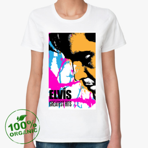 Женская футболка из органик-хлопка с принтом Elvis
