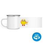 Кружка металлическая белая (круговая запечатка)