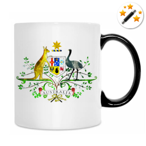 Кружка-хамелеон с принтом Герб Австралии