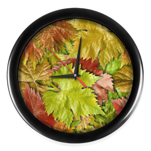 Настенные часы с принтом Осенние листья