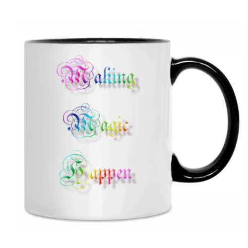 Кружка с принтом объемный текст