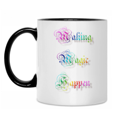 Кружка с принтом объемный текст