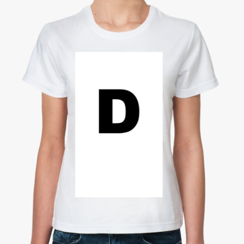 Классическая футболка с принтом Буква D