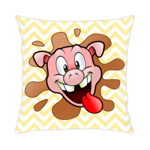 Подушка с принтом Поросенок