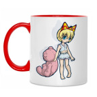 Двухцветная кружка Чибик с  мишкой