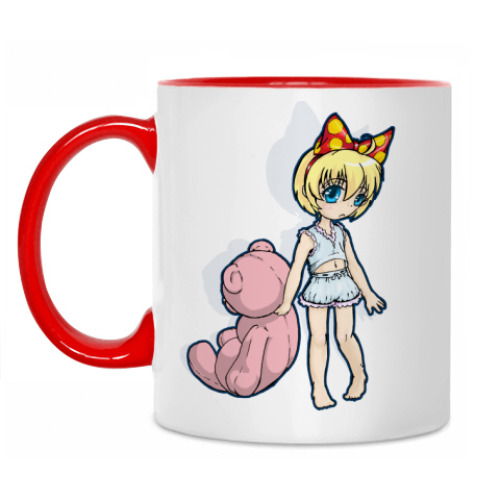 Кружка с принтом Чибик с  мишкой