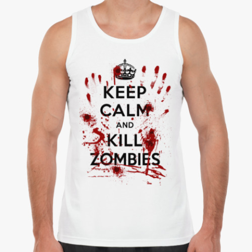 Майка с принтом Keep Calm and Kill Zombies